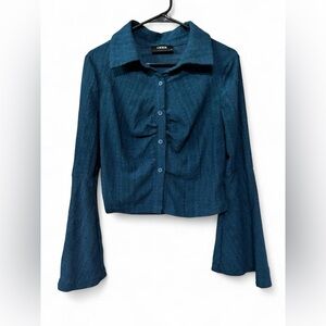 Cider Deep Teal cinch Bell Sleeve